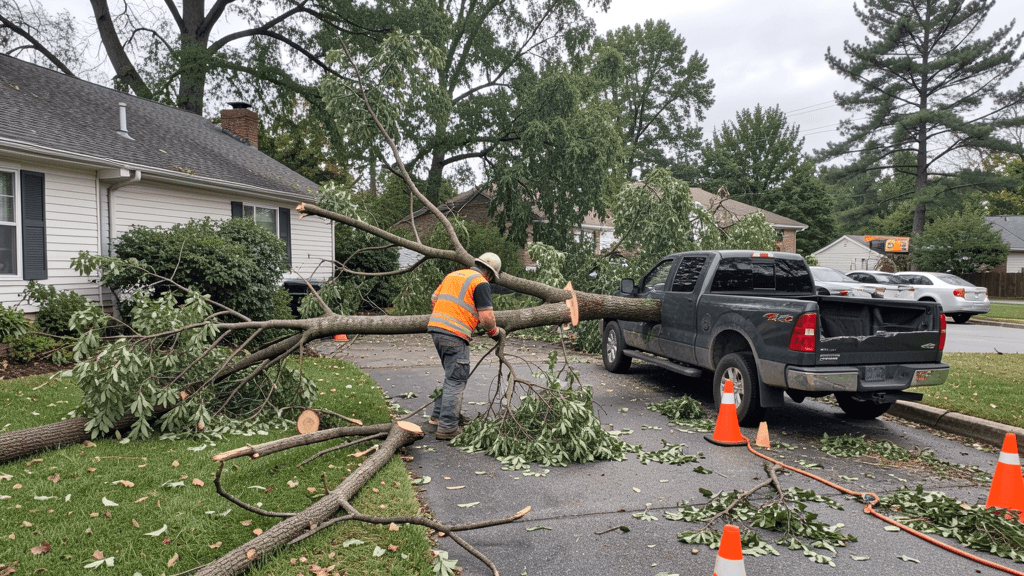 Stump grinding after tree removal